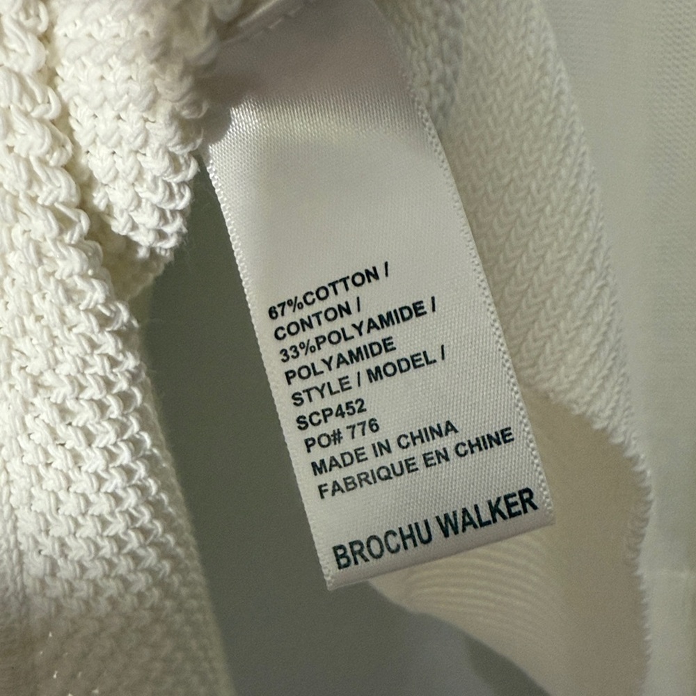 Brochu Walker White Open-Front Sweater Cardigan size small but oversized - Picture 7 of 7